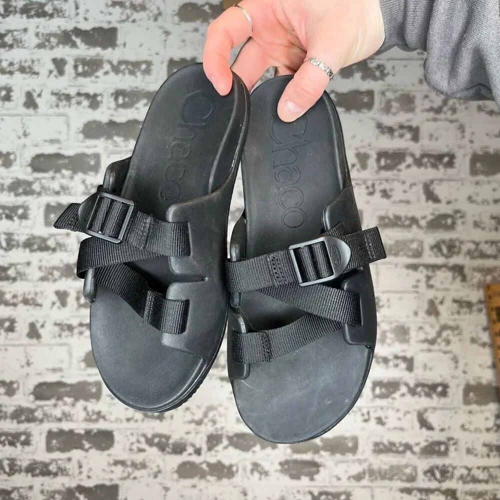 Chaco | black slip on sandals